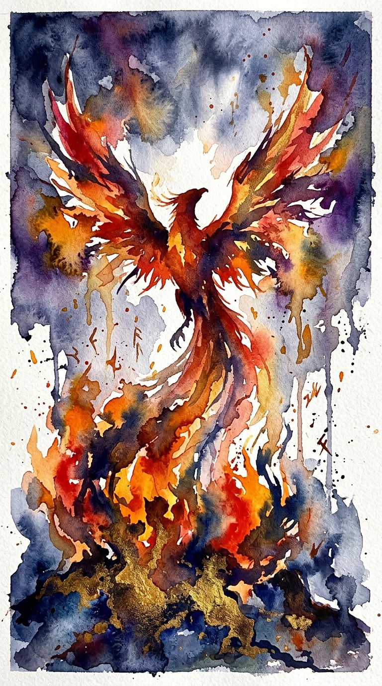 Free Phoenix Rising Flames Image - Phoenix, Watercolor, Painting ...