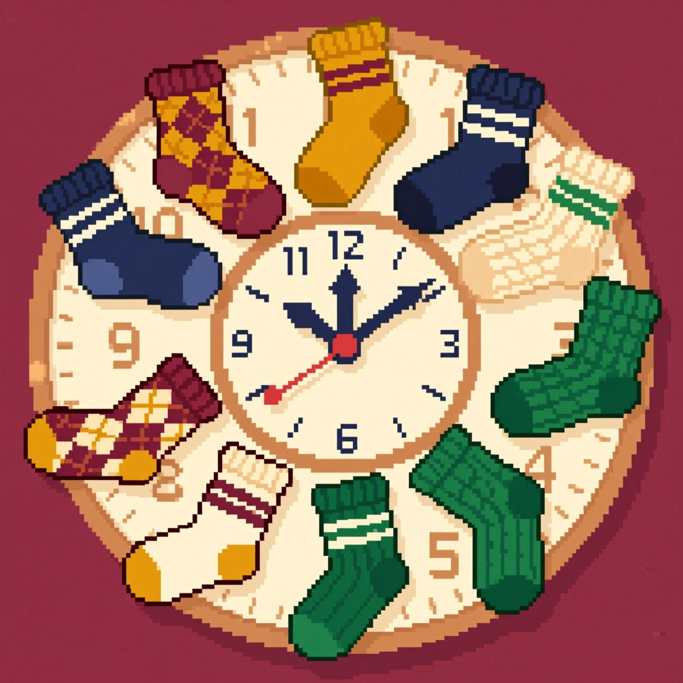 Free Pixelated Sock Clock Image - Socks, Clock, Pixel | Download at ...