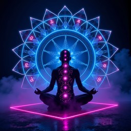 Free Cyber Chakra Enlightenment Image - Meditation, Chakra, Cyberpunk ...