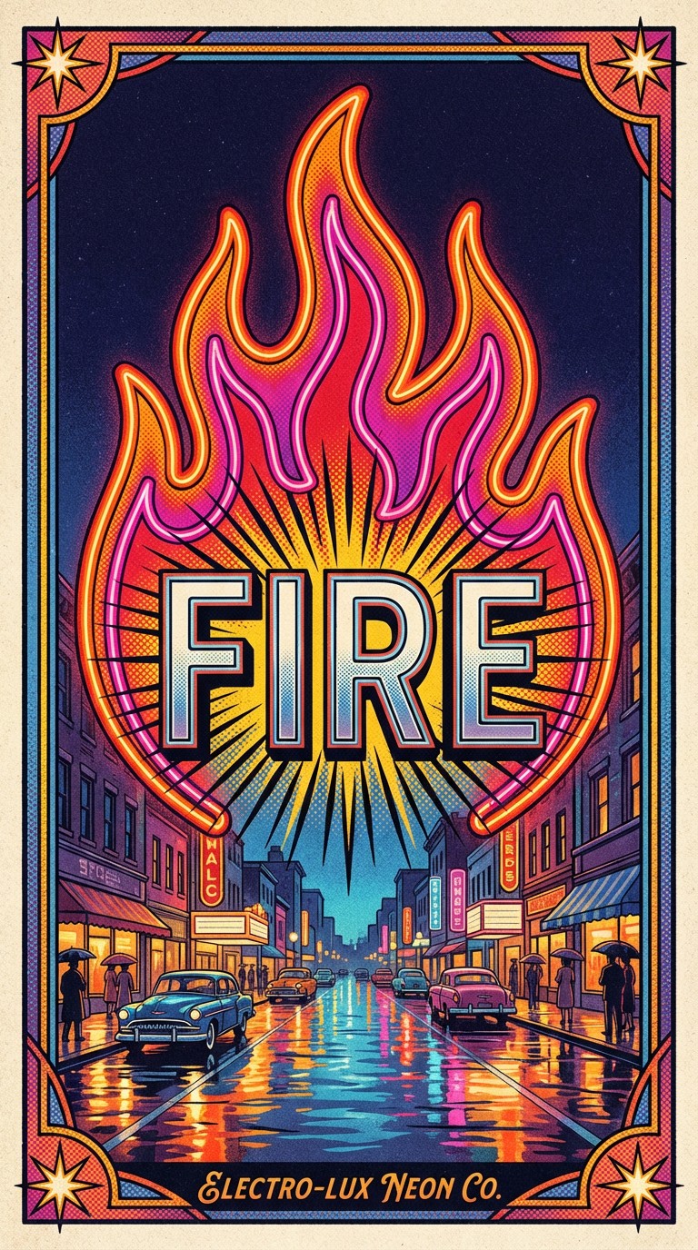 Free Blazing Neon Fire Image - Neon, Fire, Flames | Download at StockCake