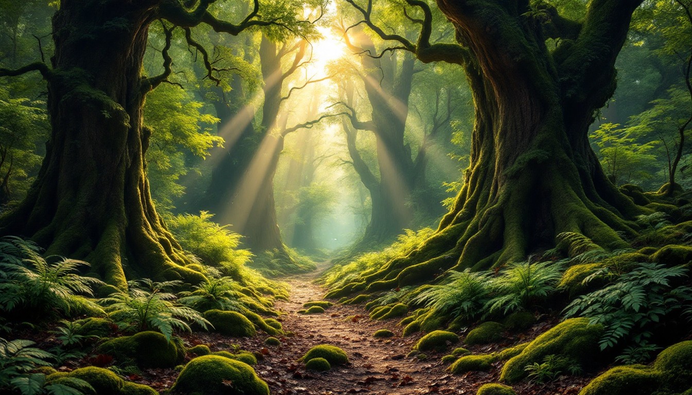Free Mystical Forest Path Image - Forest, Sunbeams, Path | Download at ...