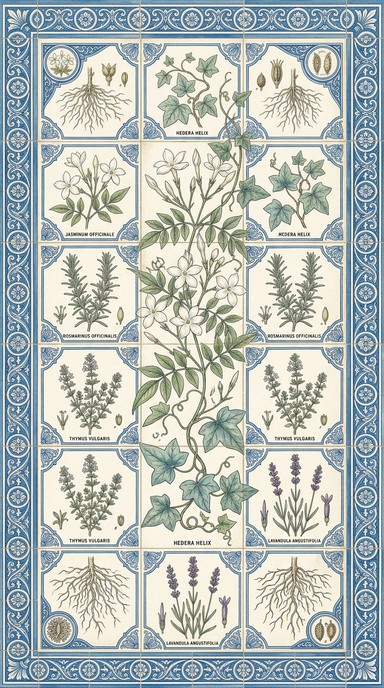 Free Botanical Tile Pattern Image - Botanical, Illustration, Tiles ...