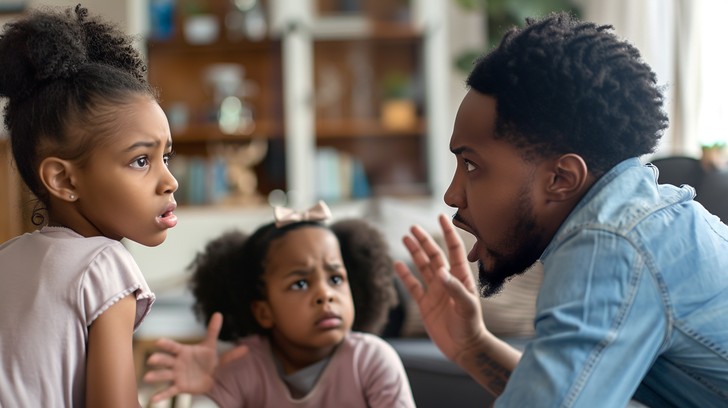 Child Discussion Free Family Discussion Scene Image - Family, Discussion, Serious ...
