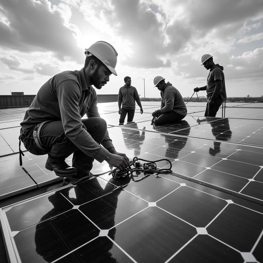 Free Rooftop Solar Crew Image - Solar, Renewable, Installation