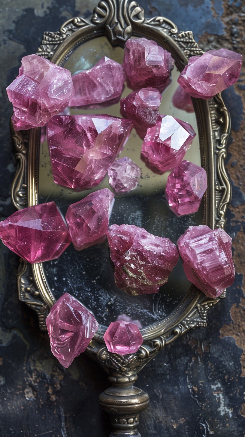 Free Vintage Mirror Reflection Image - Mirror, Crystals, Pink ...