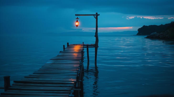 Free Twilight Pier Lantern Image | Download at StockCake