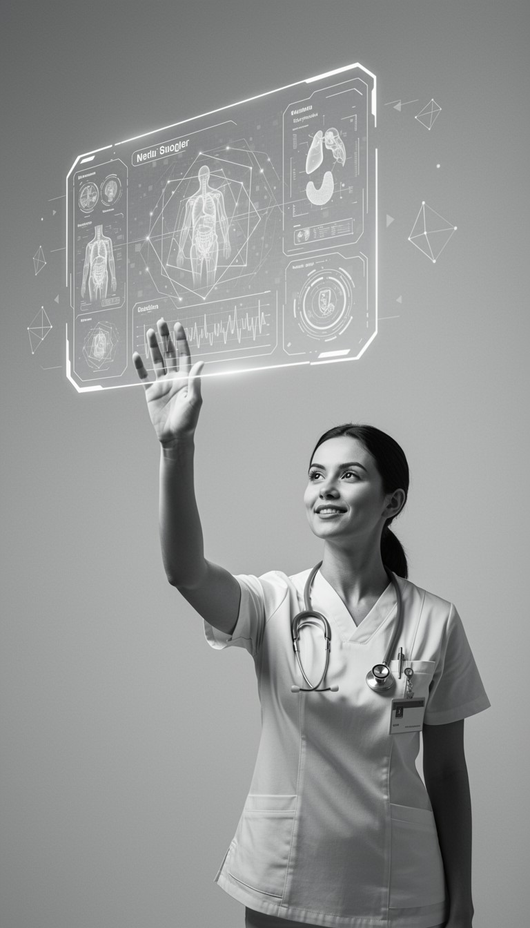 Nurse Using Tech Free Healthcare Meets Technology Image - Nurse, Healthcare, Technology ...