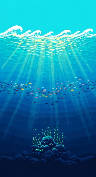 Free Pixelated Ocean Depths Image - Ocean, Pixelart, Minimalist ...