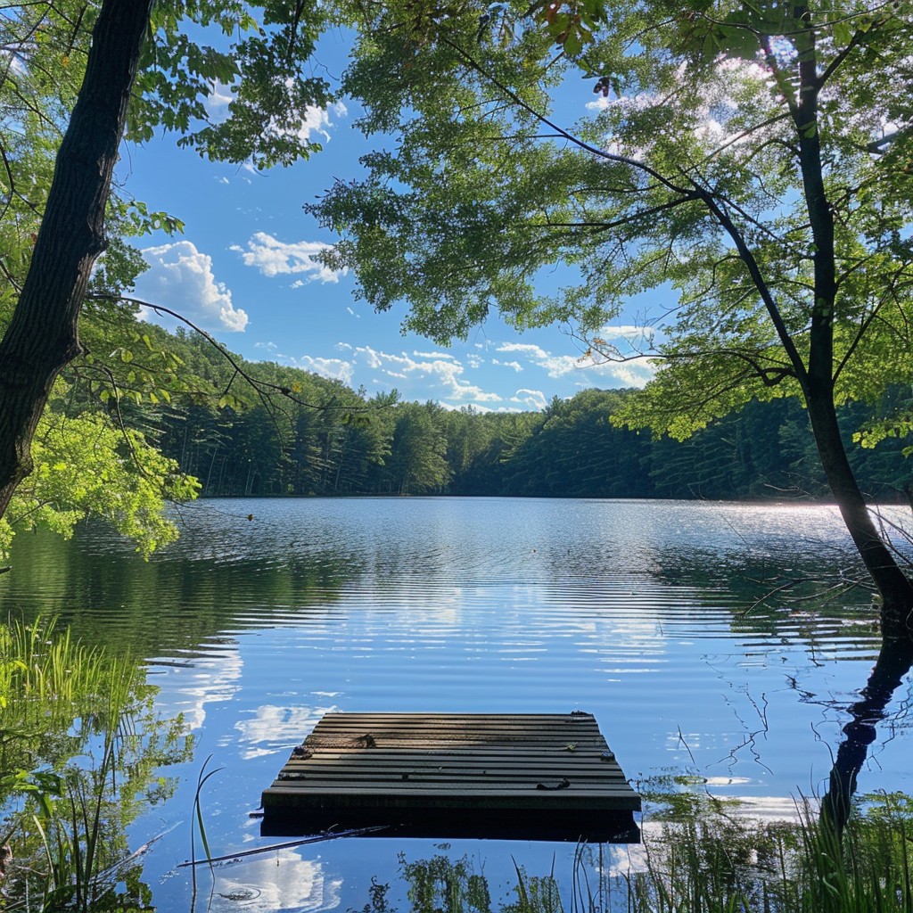 Free Serene Lake View Image - Lake, Serene, Dock | Download at StockCake