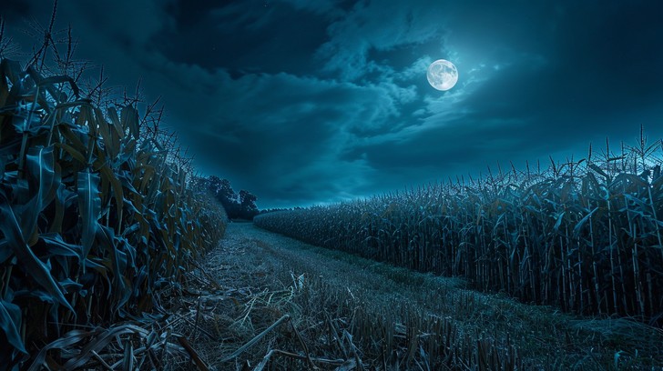 Free Moonlit Cornfield Path Image - Moon, Cornfield, Night | Download ...