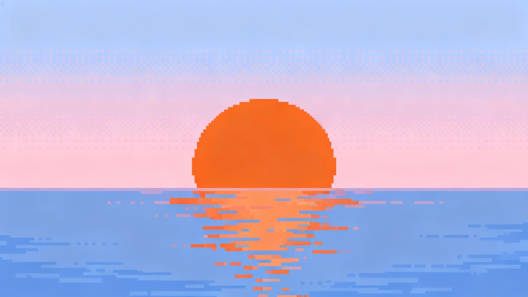 Free Pixel Ocean Sunrise Image - Sunrise, Pixel, Minimalist | Download ...