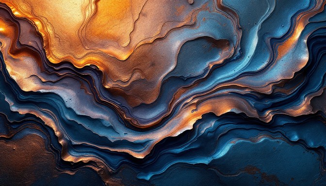 Free Copper Meets Ocean Image - Abstract, Metallic, Waves | Download at ...