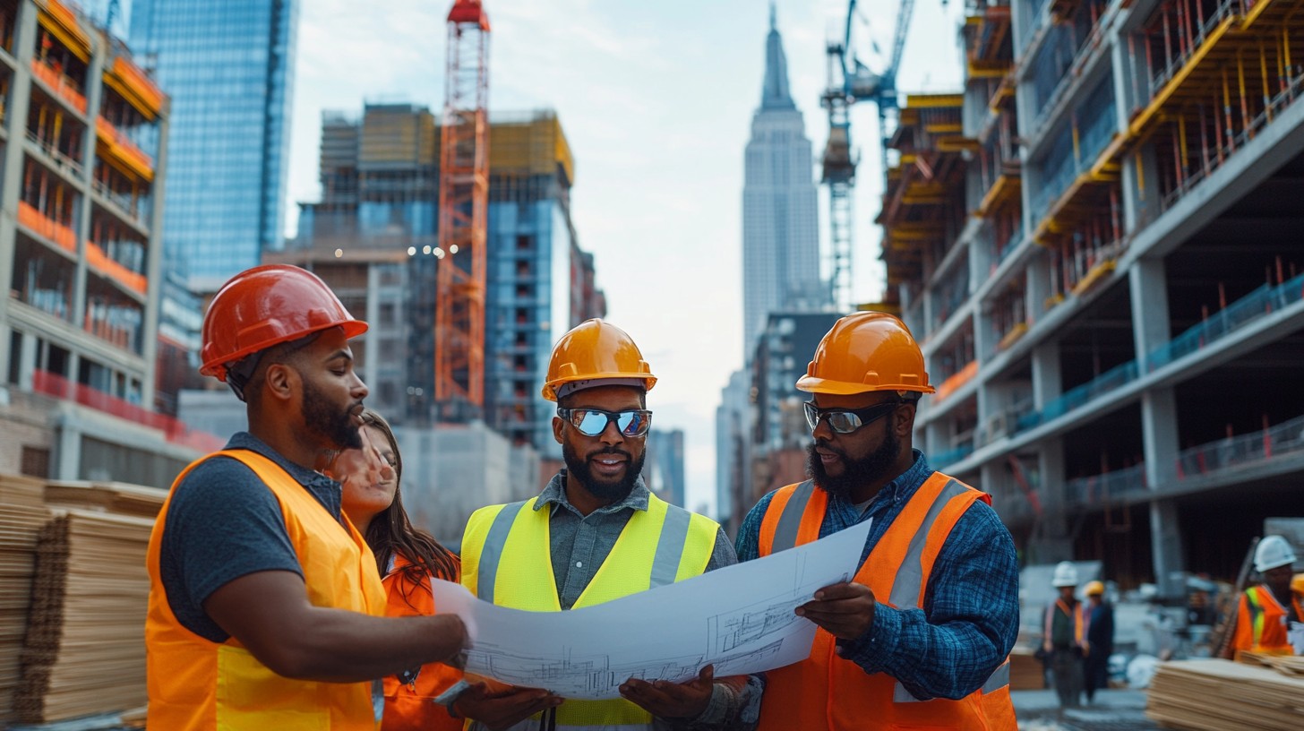 Free Construction Team Meeting Image - Construction, Workers, Blueprint ...