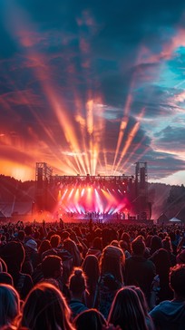 Free Vibrant Concert Scene Image - Music, Festival, Sunset | Download ...