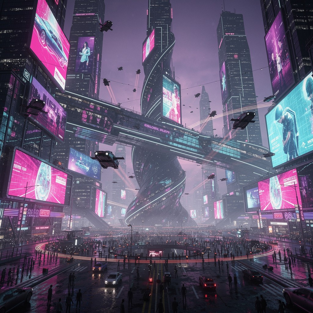 Free Neon Purple Metropolis Image - Futuristic, Cyberpunk, Metropolis ...