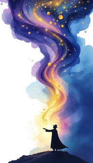 解き放たれた宇宙魔法の画像をダウンロード - 魔法, 魔法使い, 水彩画