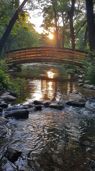Free Sunset Bridge View Image - Sun, Bridge, Water | Download at StockCake