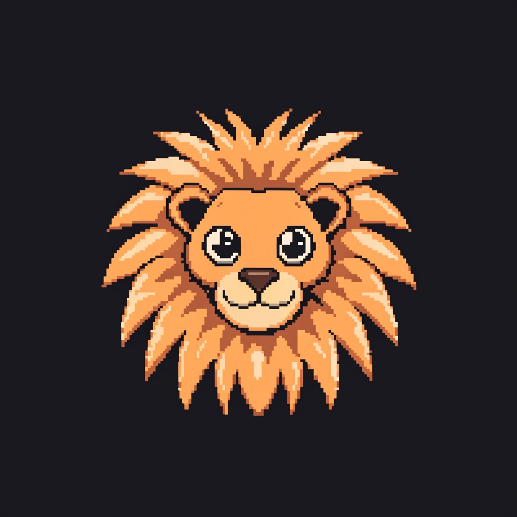 Free Cute Pixelated Lion Image - Pixel, Lion, Kawaii | Download at ...