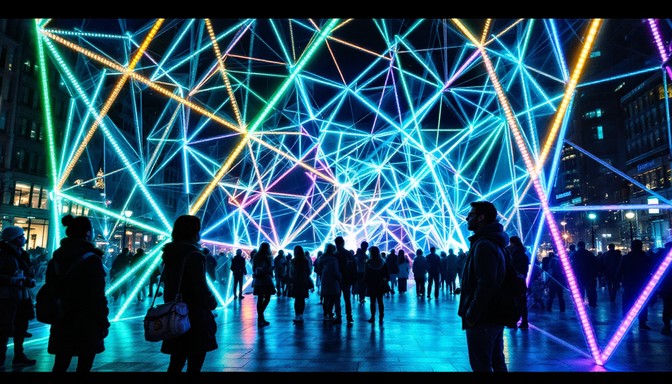 Free Geometric Light Installation Image - Led, Geometric, Lights ...
