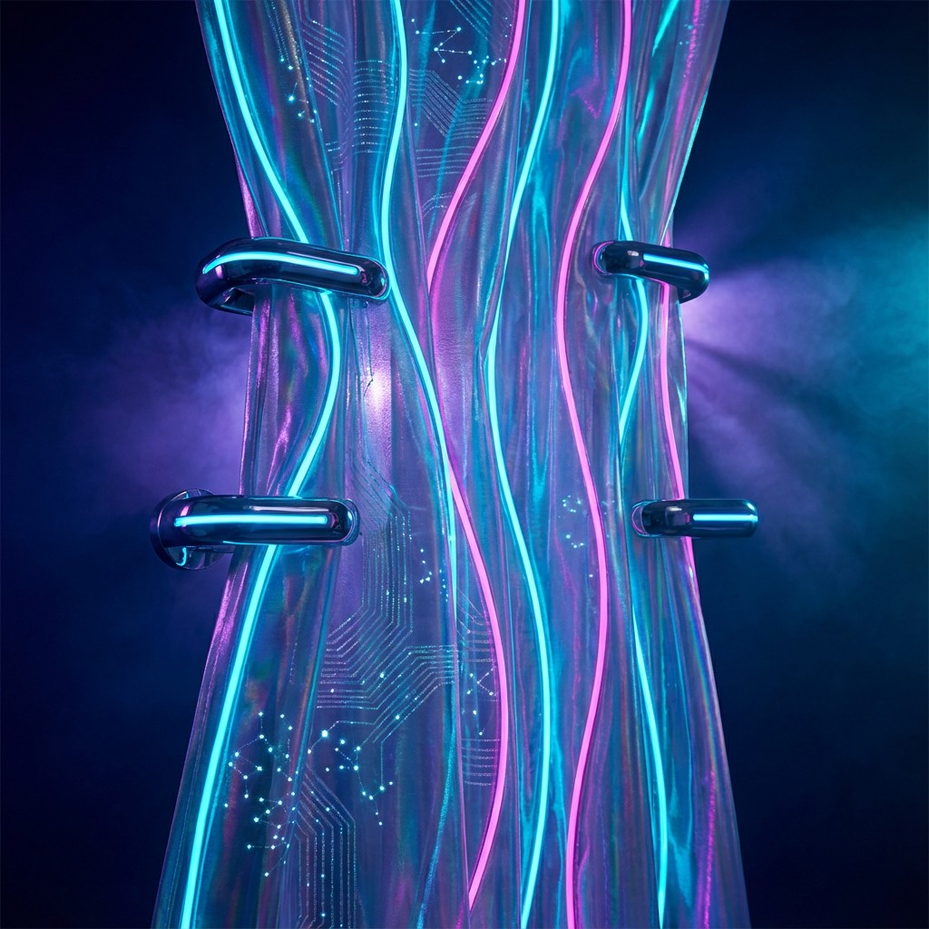 Free Neon Cyberpunk Curtain Image - Cyberpunk, Neon, Holographic ...