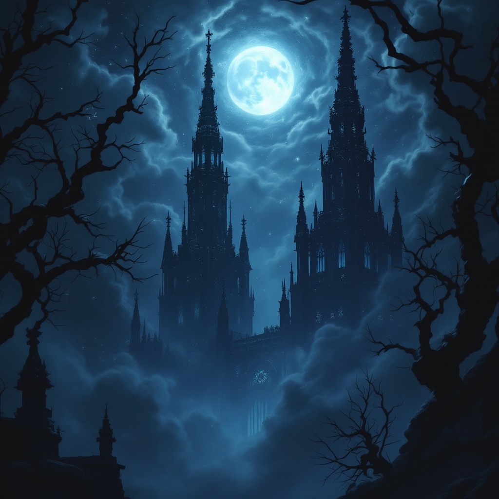 Free Moonlit Gothic Spires Image - Gothic, Cathedral, Moon | Download ...