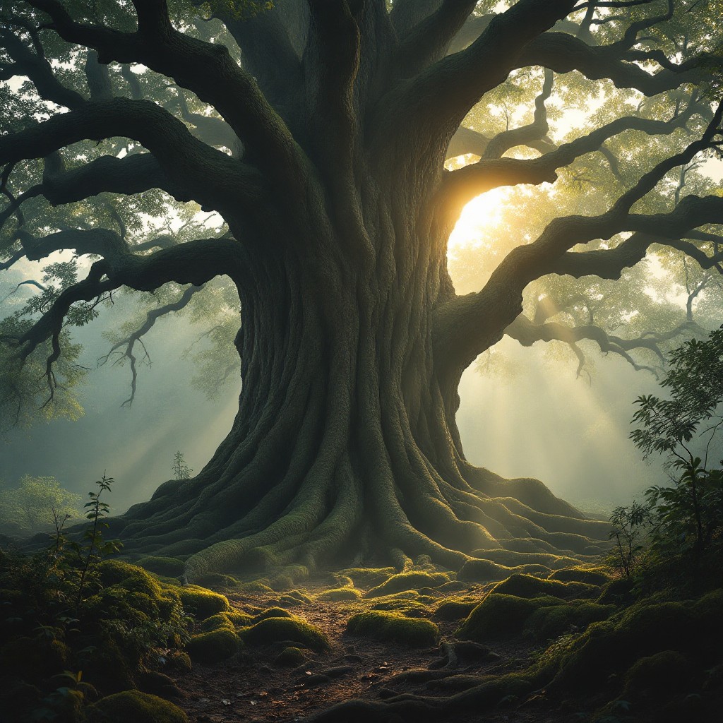 Free Ancient Tree Glows Image - Tree, Forest, Sunbeams | Download at ...