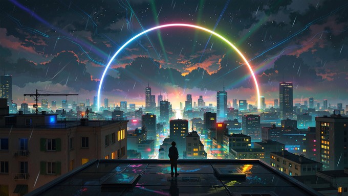 Free Rainbow Cyberpunk Dreams Image - Cyberpunk, Futuristic, Rainbow ...