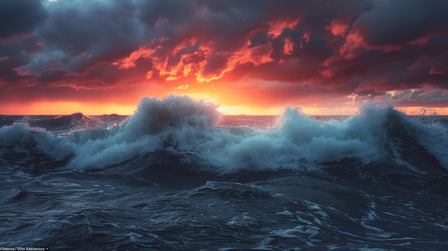 Free Stormy ocean sunset Image - Sunset, Ocean, Waves | Download at ...