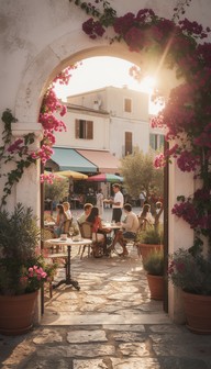 Free Mediterranean Courtyard Scene Image - Mediterranean, Archway ...