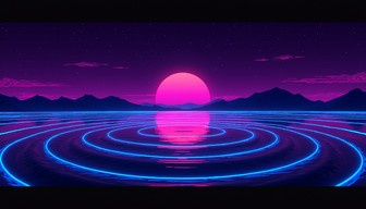 Free Neon Horizon Ripples Image - Synthwave, Neon, Digital | Download ...