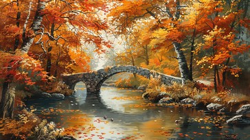Free Autumn Bridge Scene Image - Autumn, Bridge, River | Download at ...