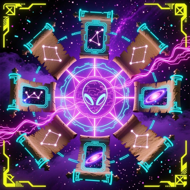 Free Cosmic Knowledge Portal Image - Cyberpunk, Neon, Cosmic | Download ...