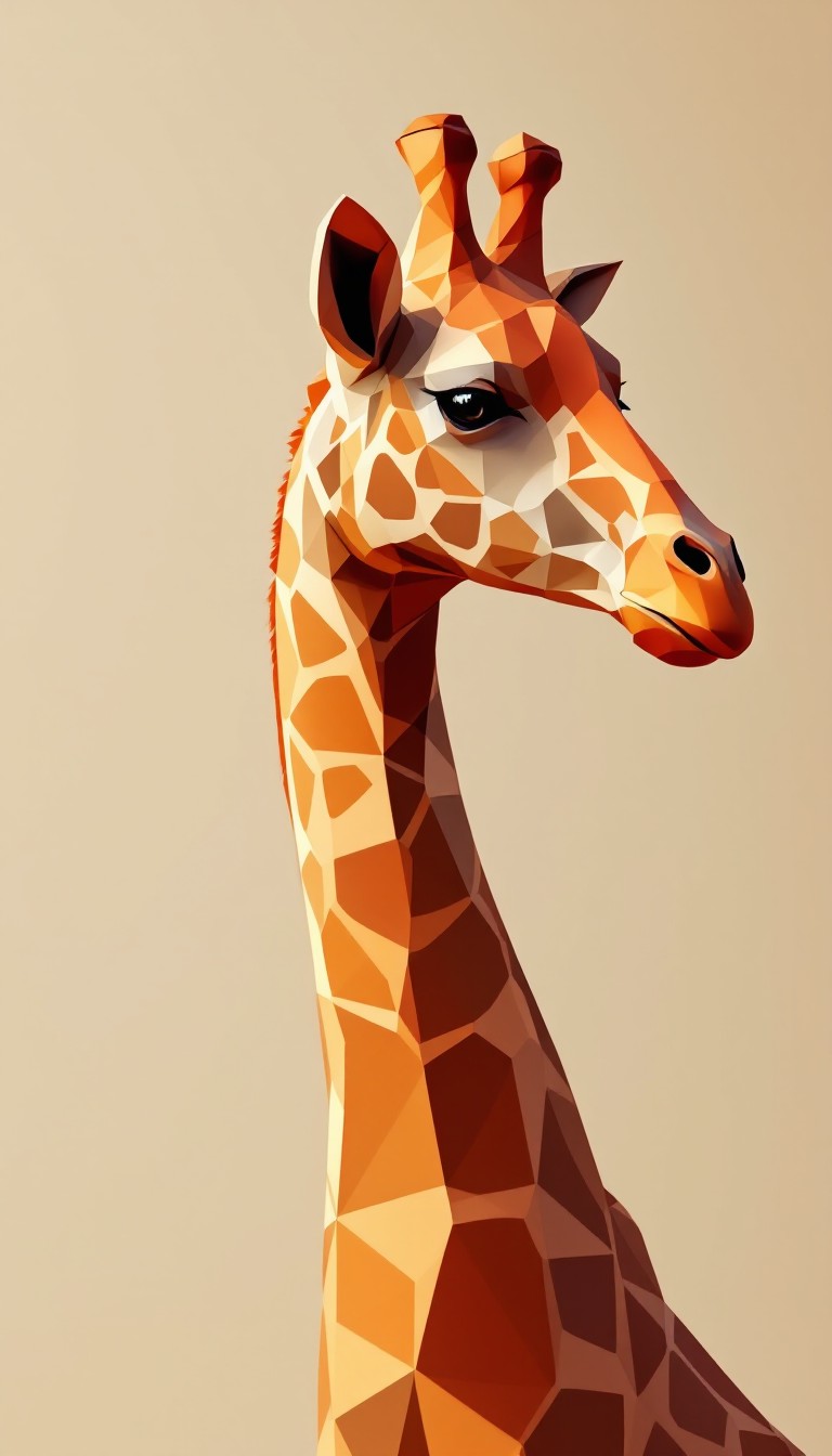 Rectangle Giraffe Free Geometric Giraffe Portrait Image - Geometric, Giraffe, 3d ...