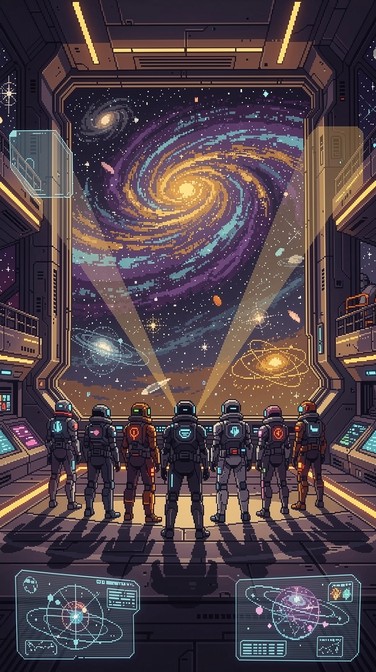 Free Retro Space Station Image - Spaceship, Nebula, Pixel | Download at ...