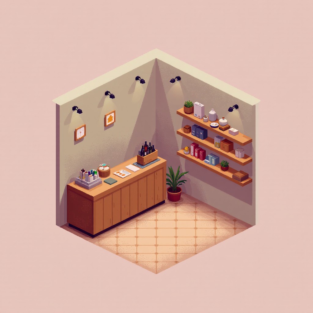 Free Cozy Pixel Shop Image - Pixel, Isometric, Shop | Download at StockCake