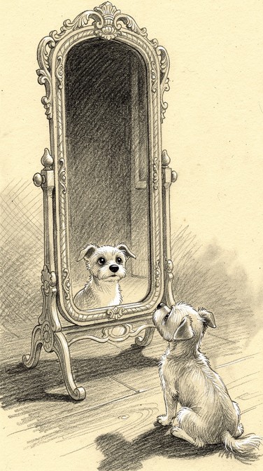 Dog Reflection Drawing Free Dog Meets Reflection Image - Dog, Canine, Pet | Download at StockCake