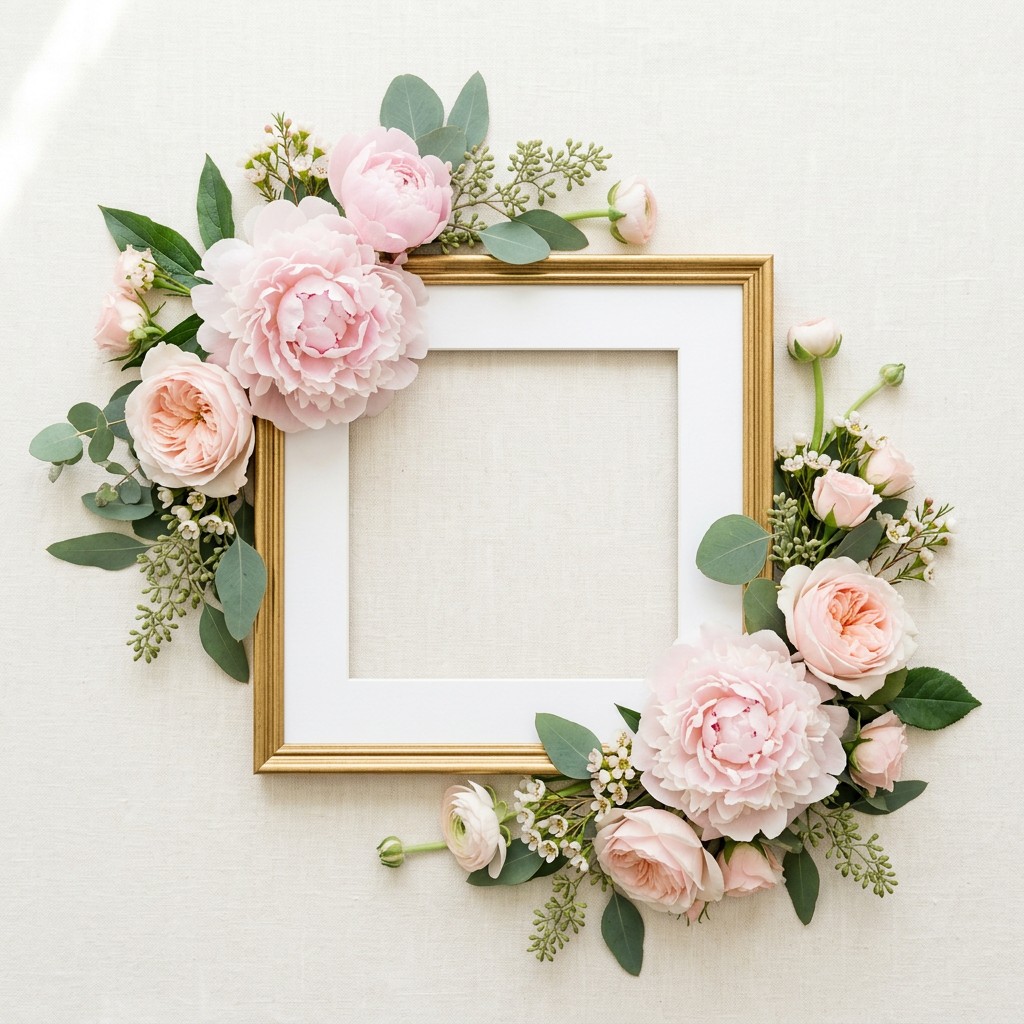 Free Romantic Flower Frame Image - Flowers, Frame, Floral | Download at ...