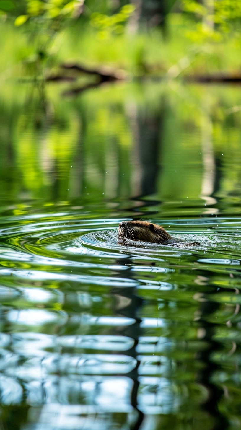 Free Beaver in Water Image - Water, Nature, Green | Download at StockCake
