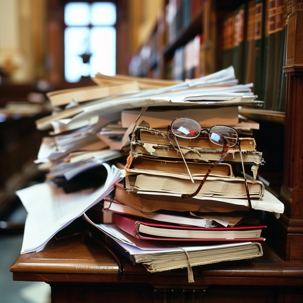 Free Cluttered Academic Desk Image - Books, Glasses, Papers | Download ...