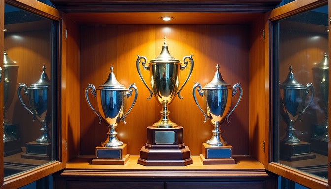 Free Trophies on Display Image - Trophies, Awards, Memorabilia ...