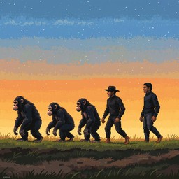 Free Evolution Pixel Art Image - Evolution, Progression, Silhouette ...