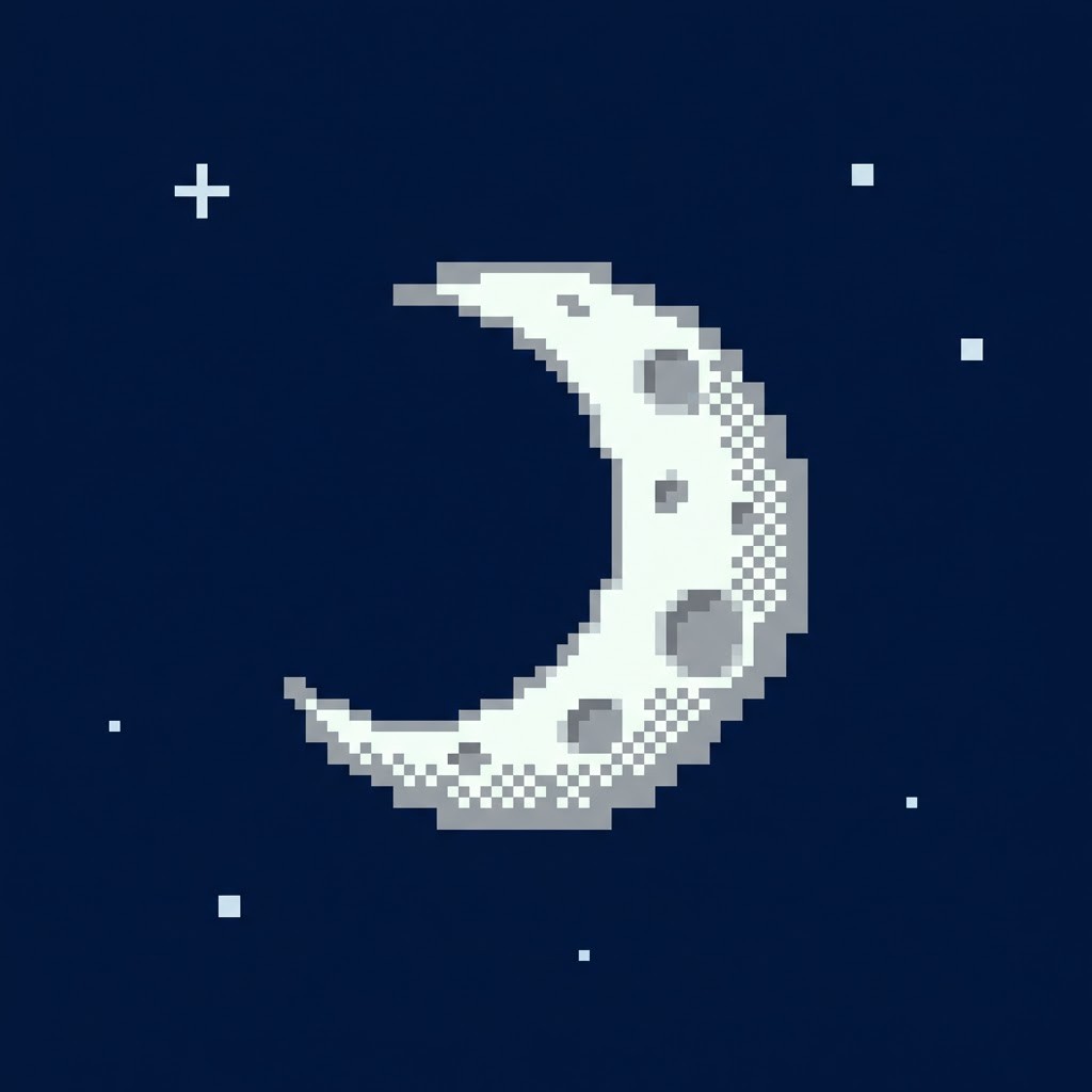 Free Pixel Moon Glows Image - Pixel, Moon, Crescent | Download at StockCake