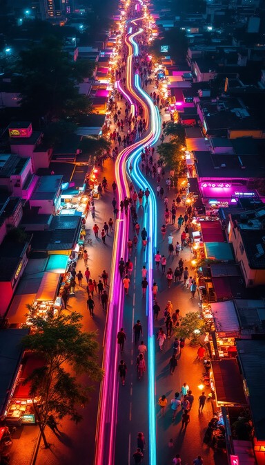 Free Night Market Motion Image - Aerial, Photography, Night | Download ...