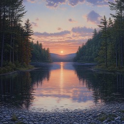 Free Sunset over Lake Image - Sunset, Lake, Forest | Download at StockCake