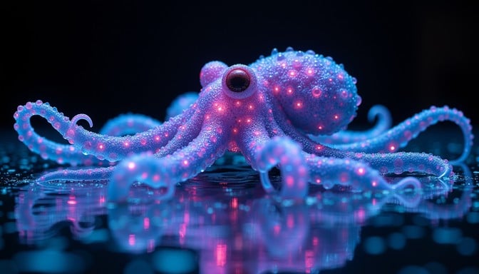 Free Bioluminescent Digital Octopus Image | Download at StockCake