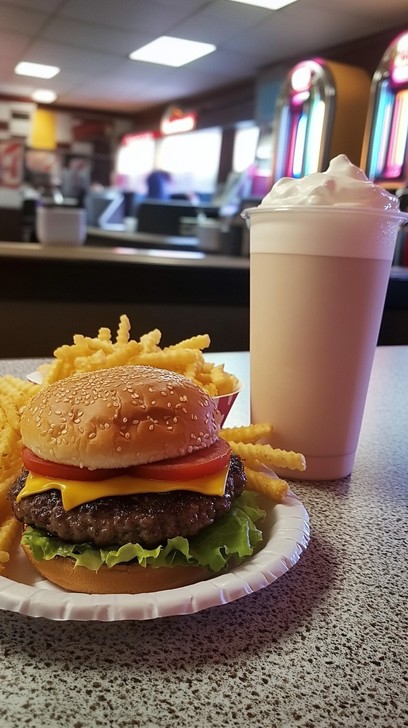 Free Diner Burger Meal Image - Burger, Fries, Milkshake | Download at ...