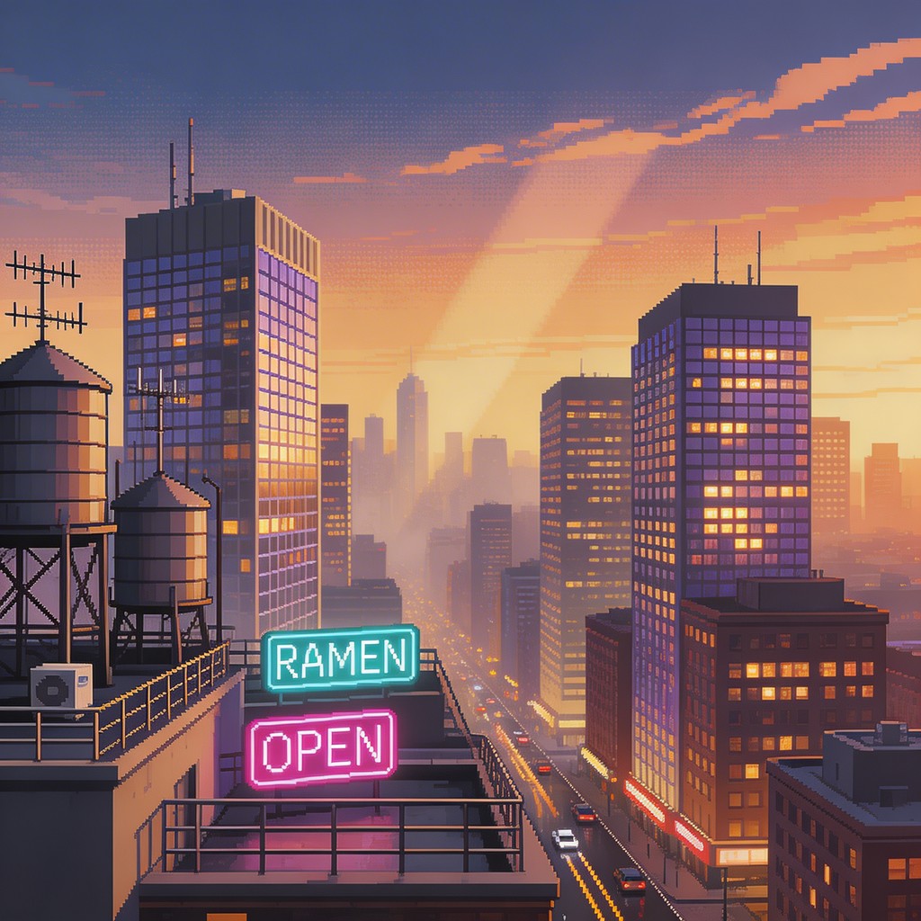 Free Pixel Metropolis Glow Image - Cityscape, Metropolis, Skyscrapers ...