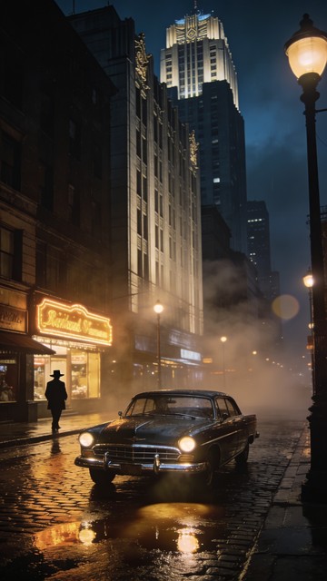 Free Noir City Night Image - Vintage, Noir, Night | Download at StockCake