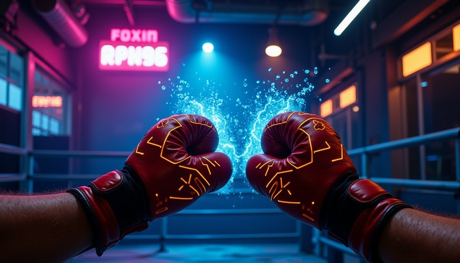 Free Neon Gloves Collide Photo - Boxing, Cyberpunk, Neon | Download at ...