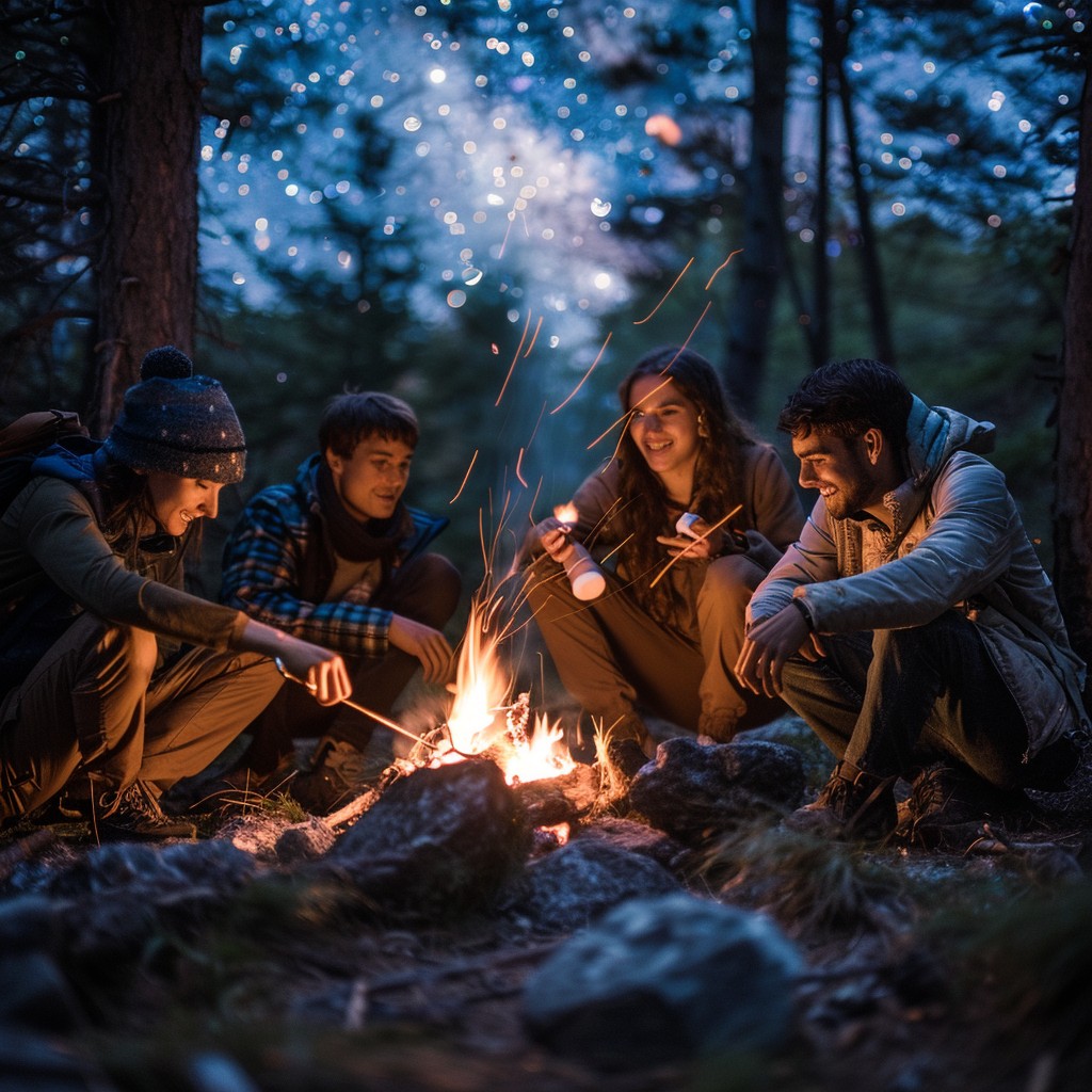 Free Campfire bonding moment Image - Campfire, Friends, Forest ...